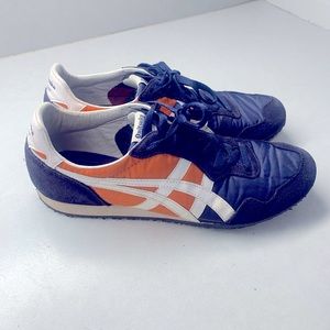 Onitsuka Tiger by Asics.  Serrano.  Orange and blue.  9.5 mens. unisex